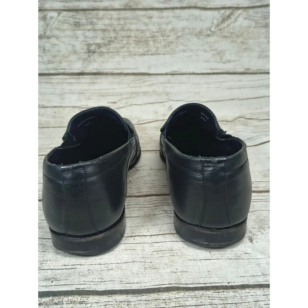 Mezlan Black Leather Slip On Loafers Men Size 11.5